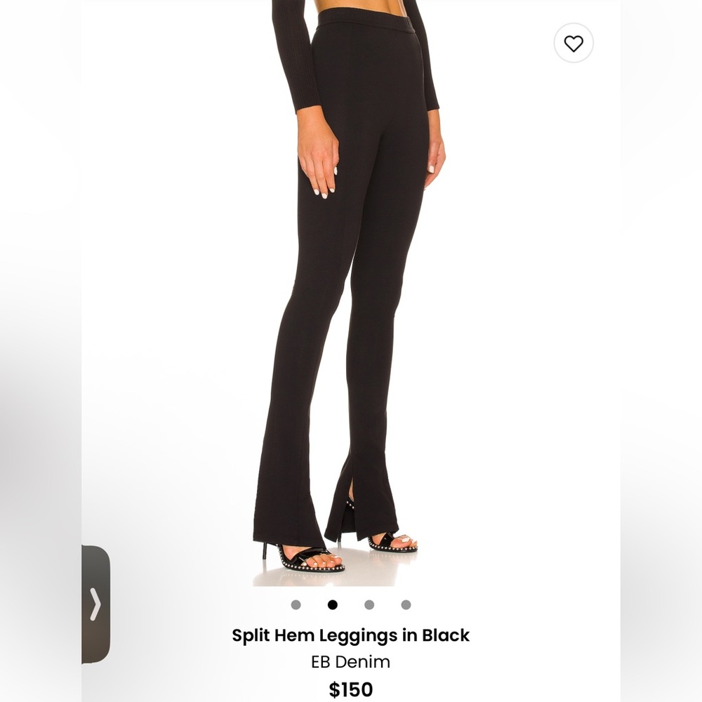 EB Denim Split Hem Black Leggings